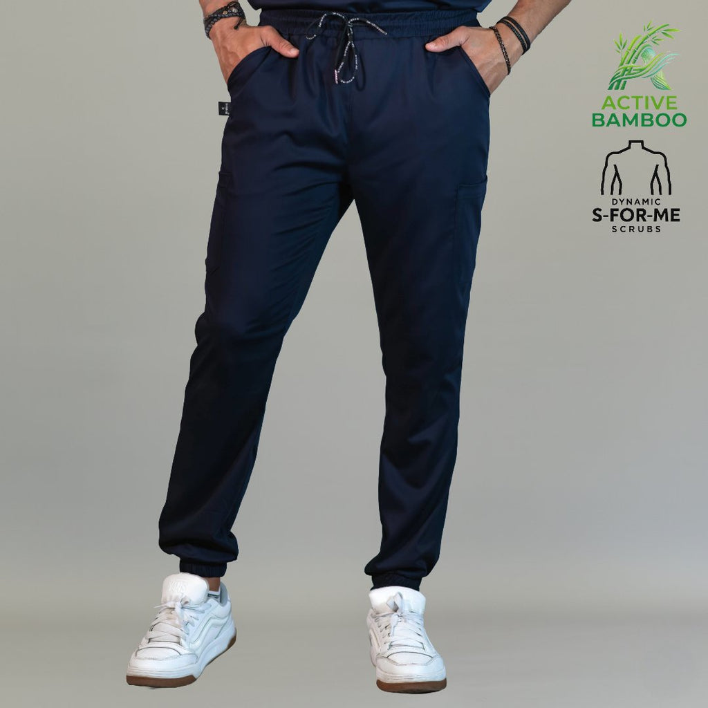 jogger bamboo hombre 510 azul marino detalle cintura elastica Sandel Medica