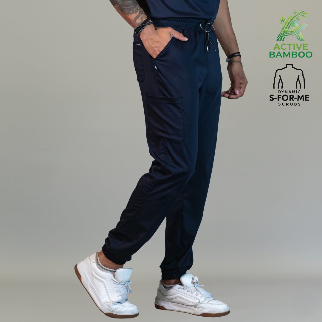 jogger bamboo hombre 510 azul marino vista frontal Sandel Medica