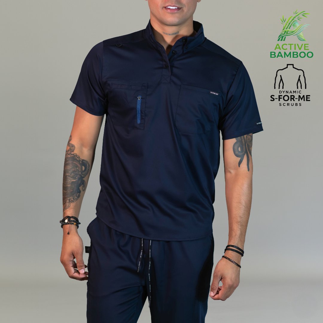 filipina bamboo hombre 510 azul marino vista posterior Sandel Medica