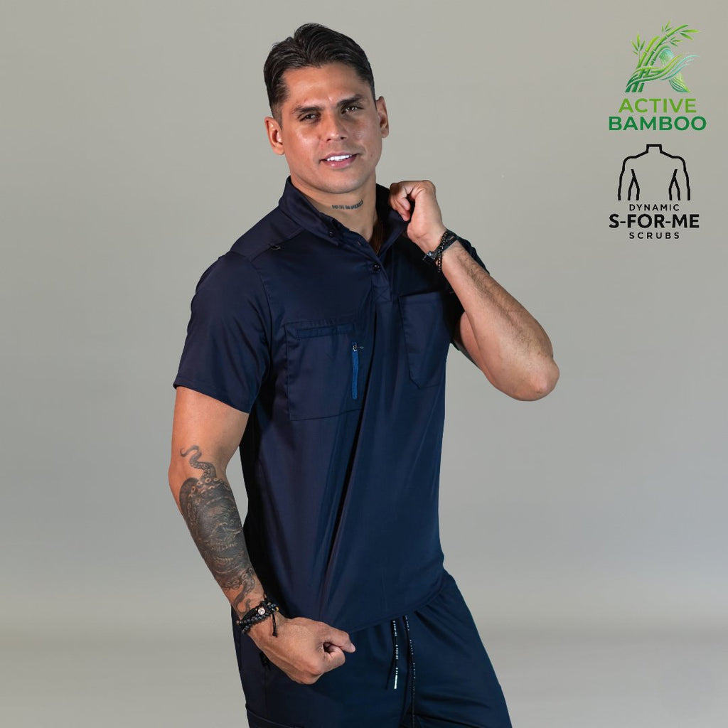 filipina bamboo hombre 510 azul marino vista lateral Sandel Medica