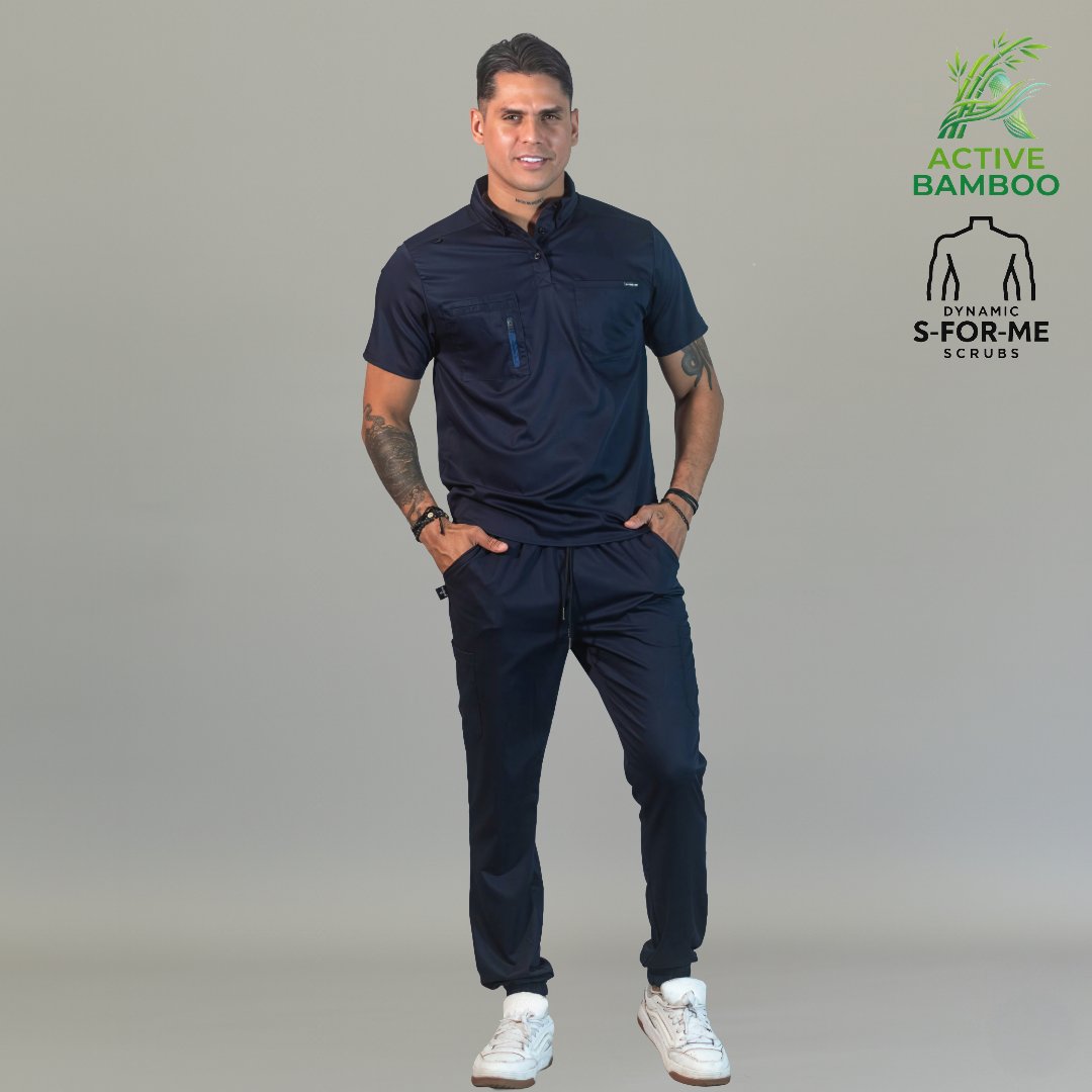 jogger bamboo hombre 510 azul marino uniforme medico Sandel Medica
