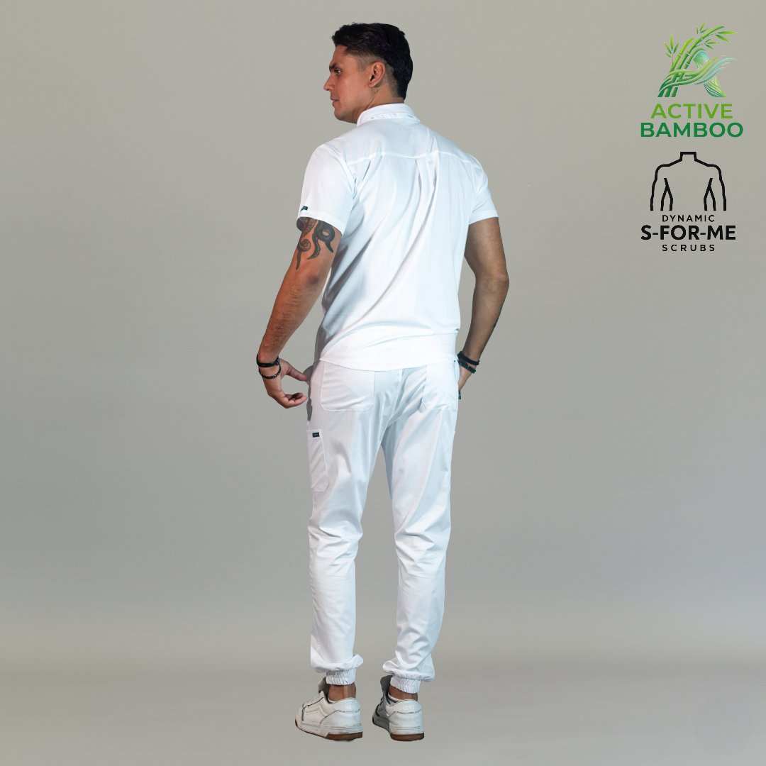 jogger bamboo hombre 510 blanco uniforme medico Sandel Medica