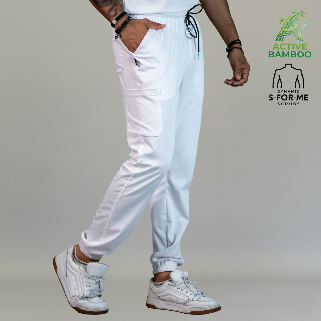 jogger bamboo hombre 510 blanco detalle cintura elastica Sandel Medica