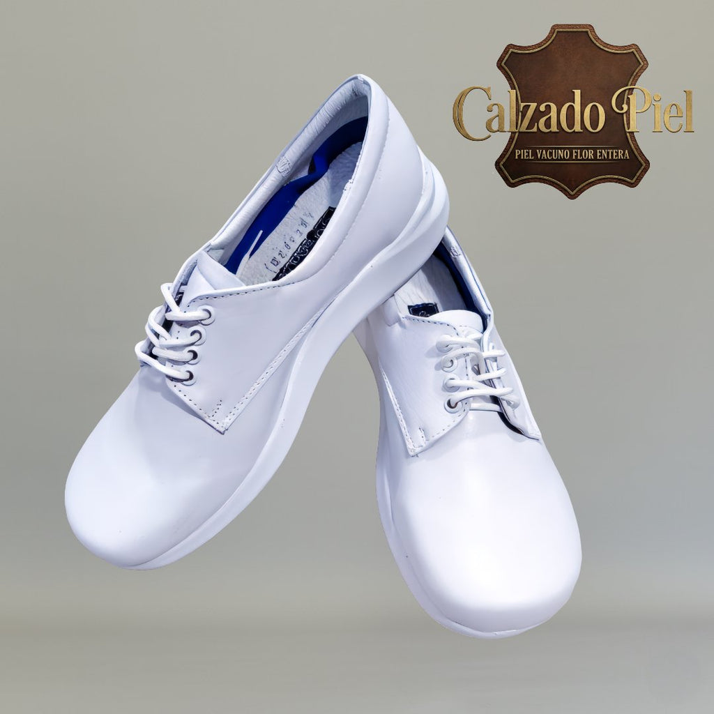 Zapatos clínicos blancos Gloria Andress 320 con plantilla anatómica y forro antitranspirante