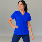 Filipina quirúrgica mujer 502 Azul Rey antifluido vista frontal Sandel Médica
