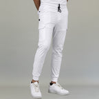 Vista frontal del jogger quirúrgico blanco hombre Scrubs 901 Super Stretch