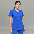 Filipina Quirúrgica  Est. 300 Azul Rey/Costado Stretch Azul Rey Mujer, Scrubs Antifluido