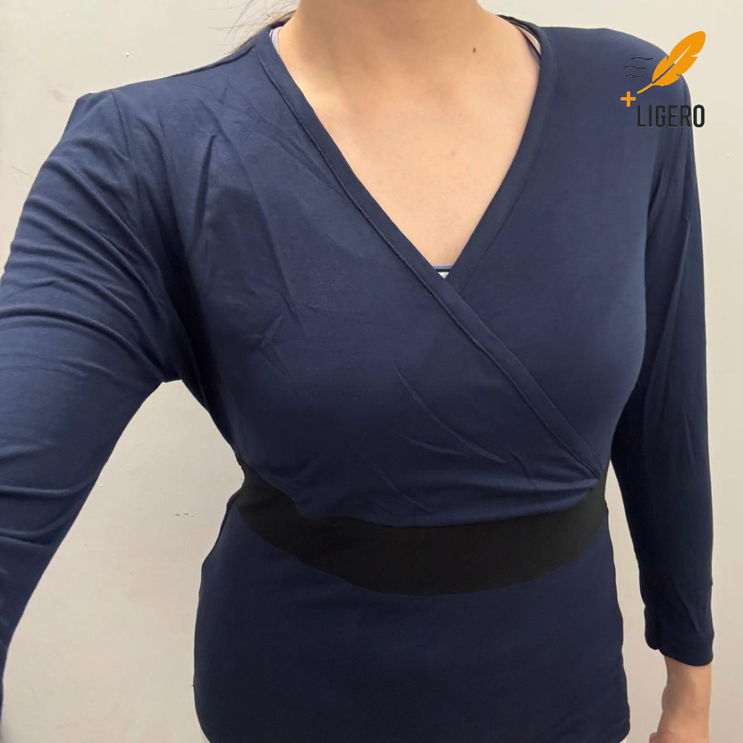 Filipina Azul Marino Dama sin Bolsas. Super stretch