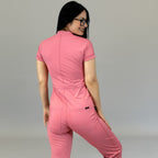 Vista posterior del jumpsuit quirúrgico mujer 945 Palo de Rosa