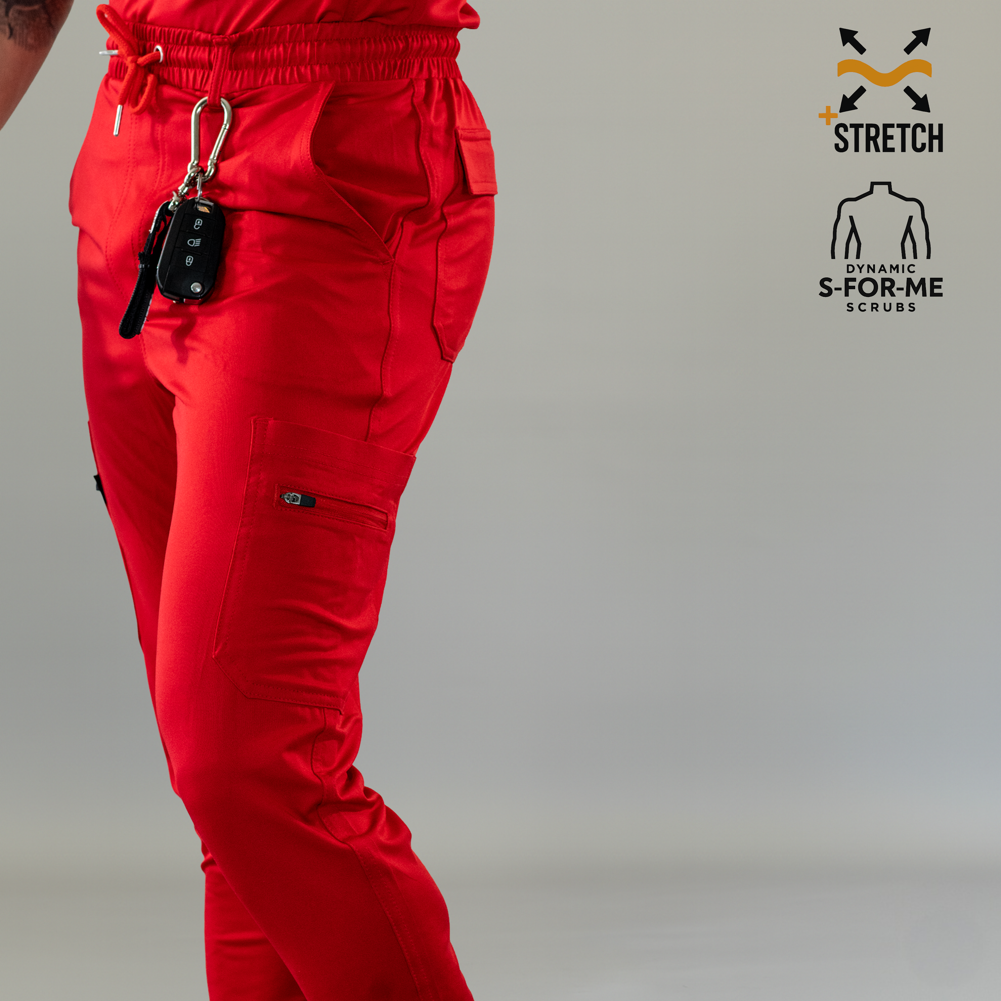 Men’s Scrub Jogger 901 Scarlet Flame Super Stretch