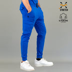 Pantalón médico azul rey hombre línea 901 Super Stretch