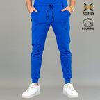 Pantalón jogger médico azul rey para hombre corte slim