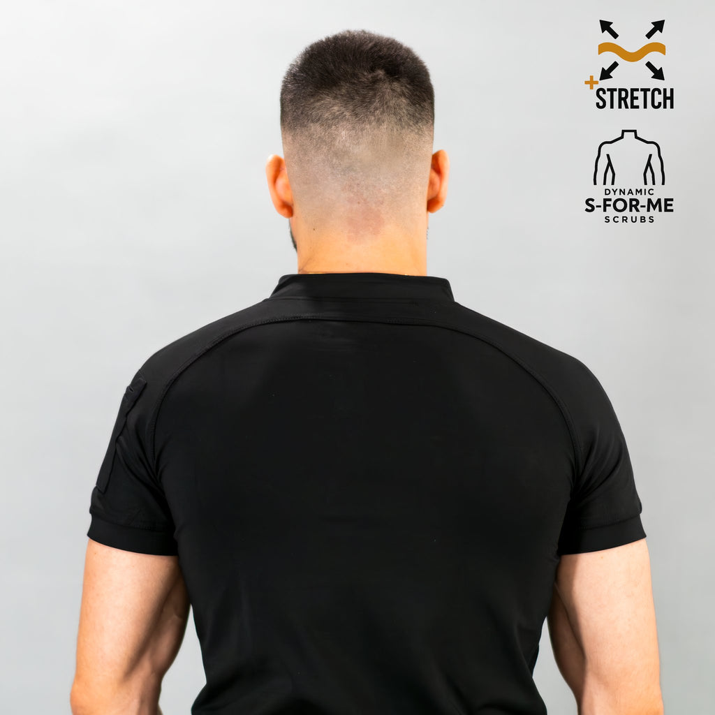 Filipina Super Stretch negra hombre estilo profesional médico