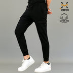 Pantalón jogger médico negro para hombre corte slim