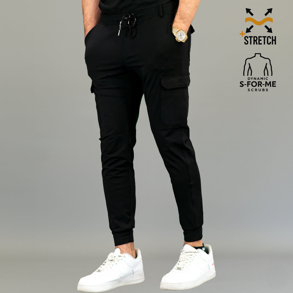Scrub jogger negro hombre para clínica y hospital