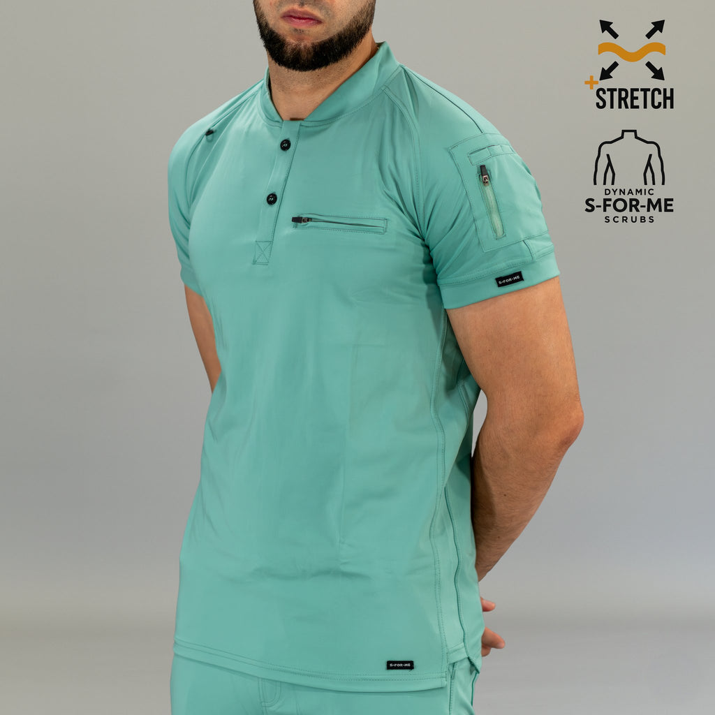 Scrub quirúrgico verde menta hombre 901 para clínica y hospital