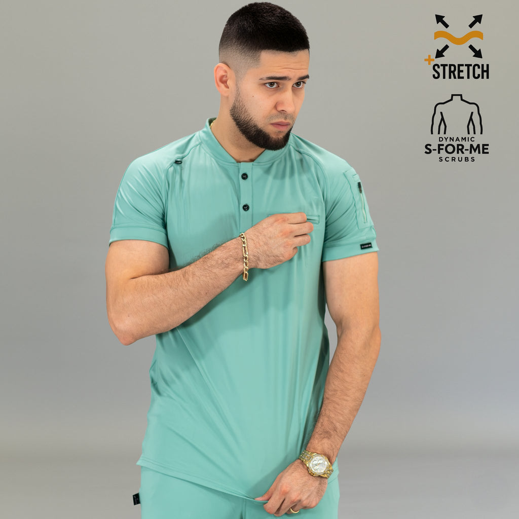 Filipina quirúrgica hombre verde menta 901 Super Stretch vista frontal