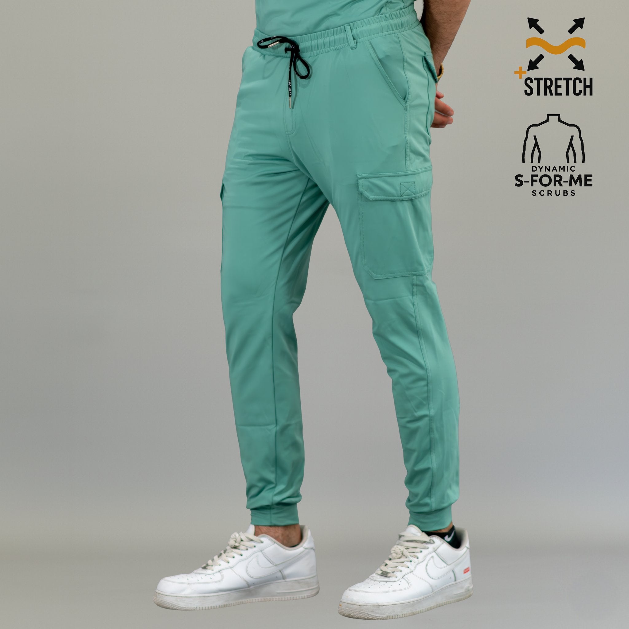 Jogger médico hombre verde menta cintura ajustable 901