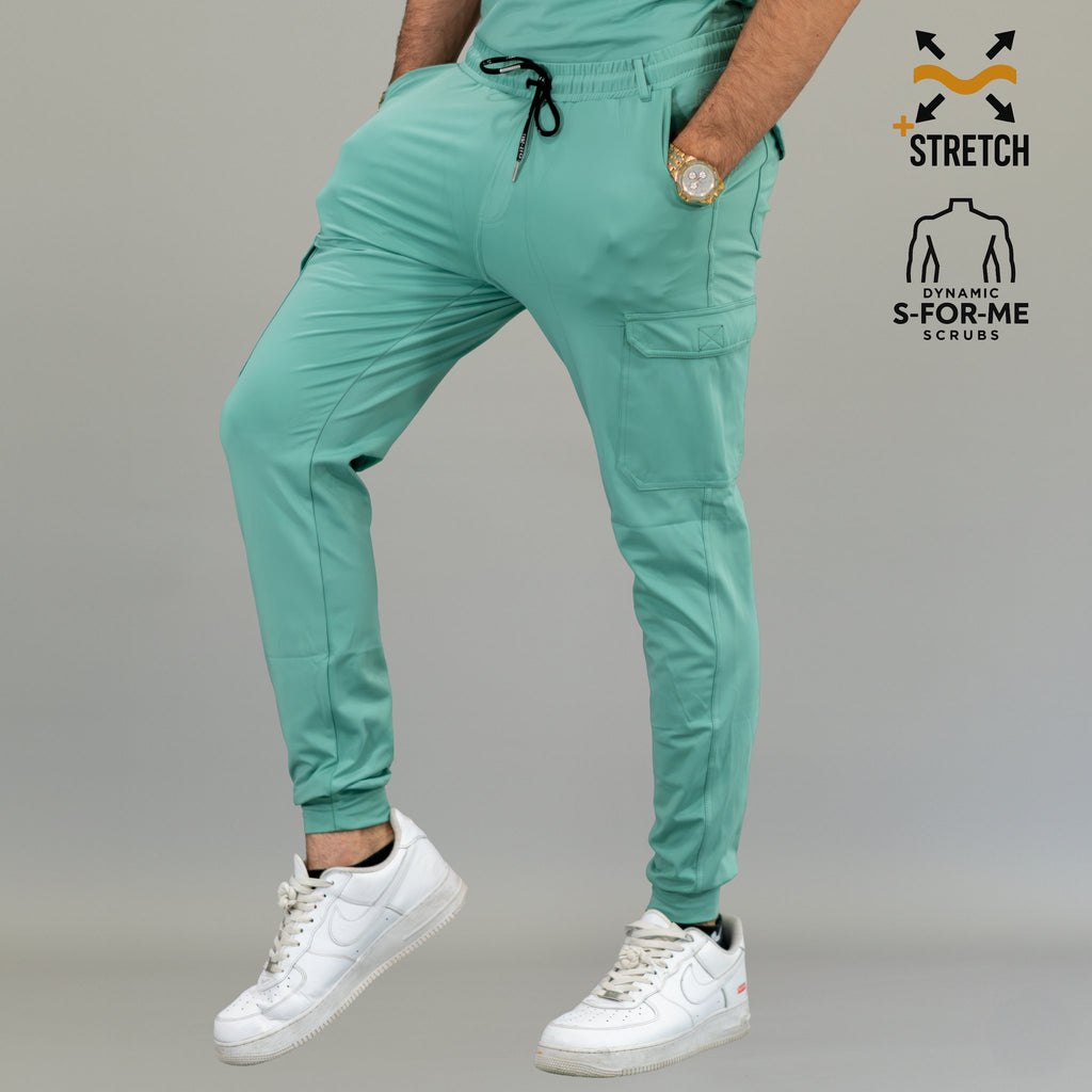 Jogger quirúrgico hombre verde menta 901 Super Stretch vista frontal