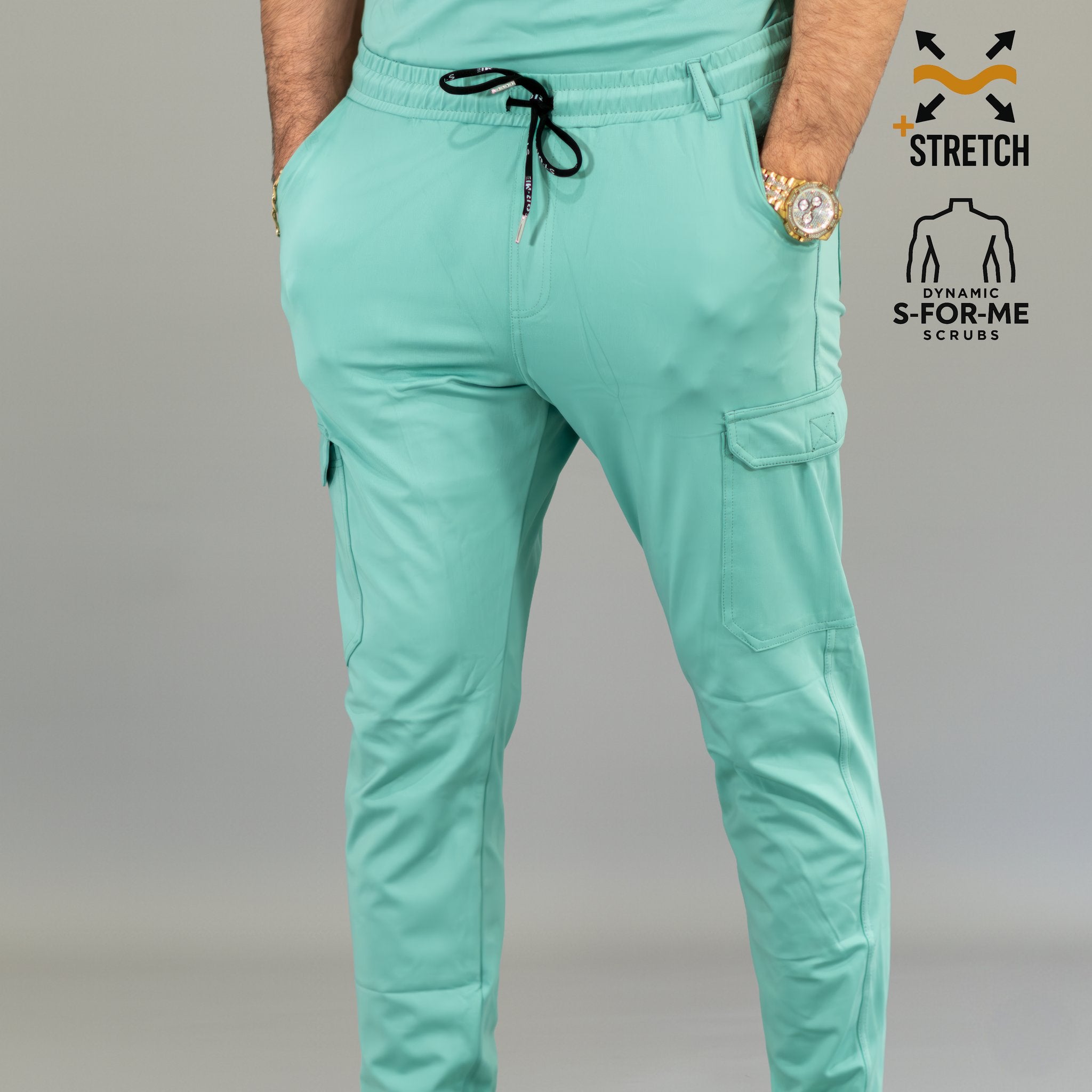 Scrub jogger verde menta hombre para profesionales de la salud