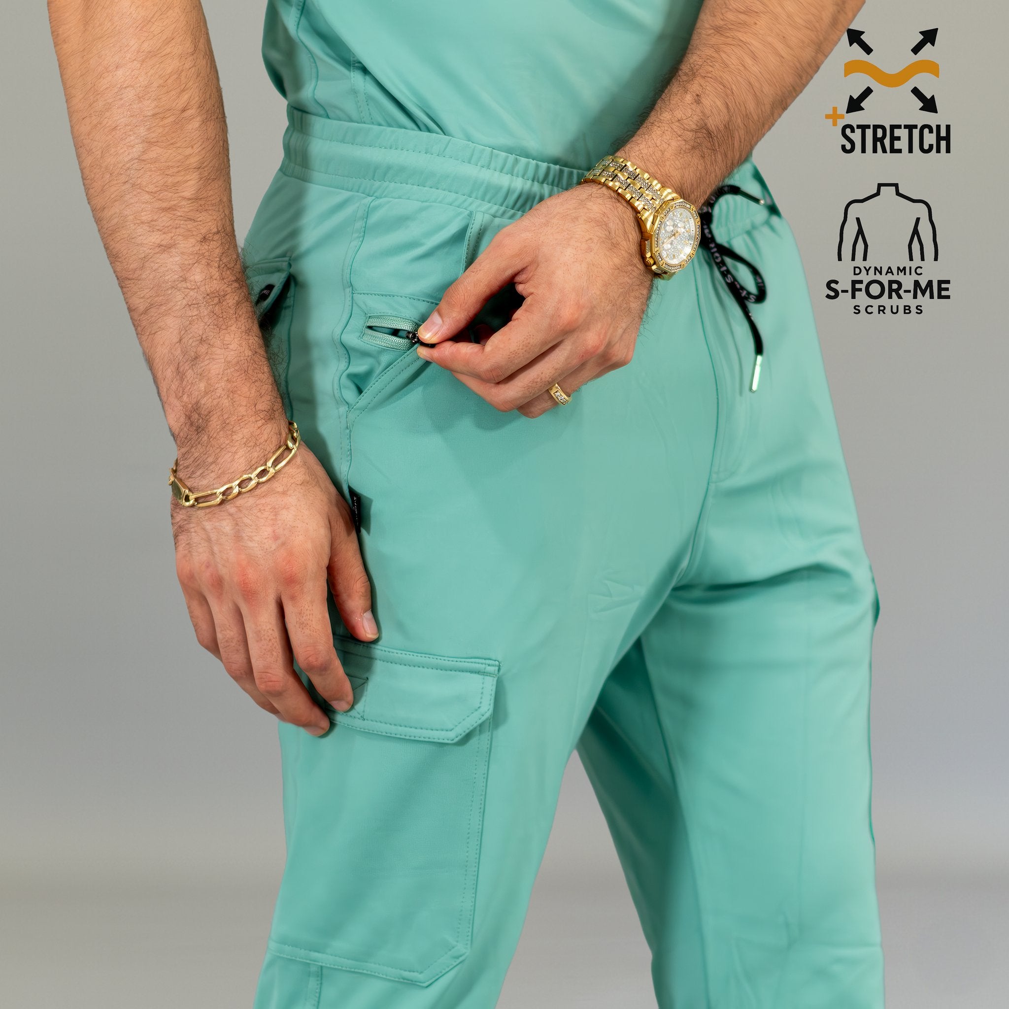 Jogger quirúrgico hombre verde menta para enfermería y medicina
