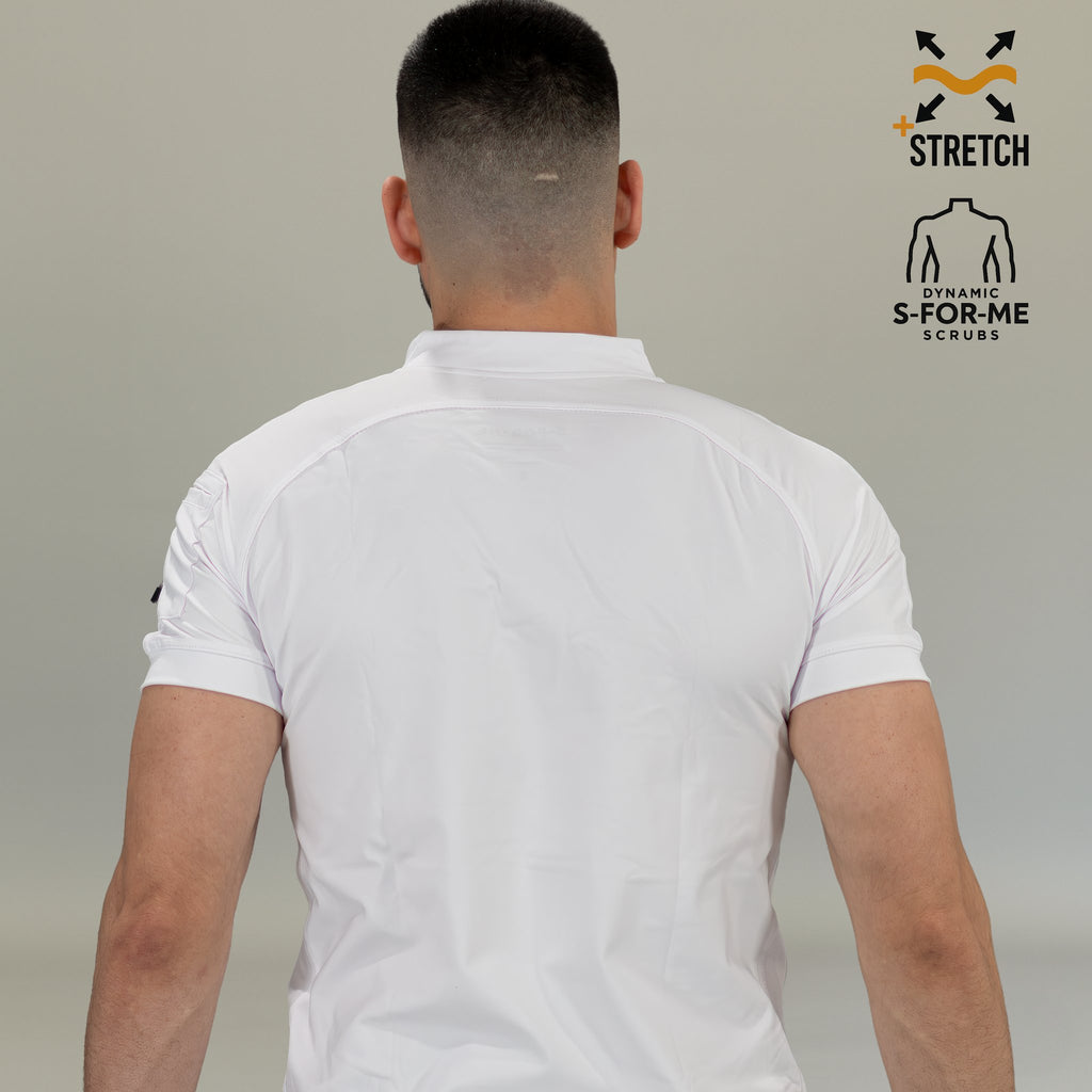 Vista posterior de filipina quirúrgica blanca hombre Scrubs 901