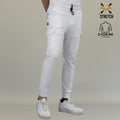 Vista frontal del jogger quirúrgico blanco hombre Scrubs 901 Super Stretch