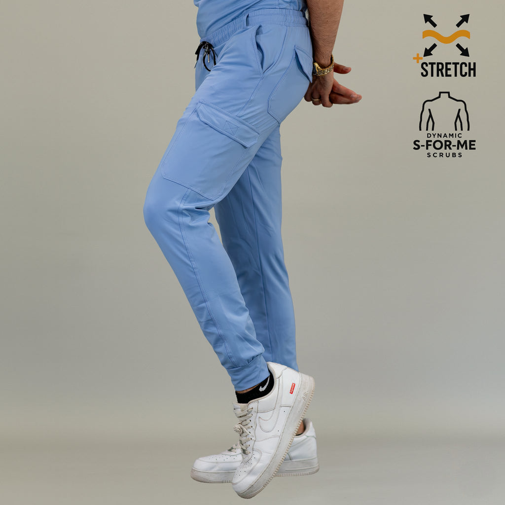Jogger quirúrgico hombre azul plumbago 901 Super Stretch con tela flexible