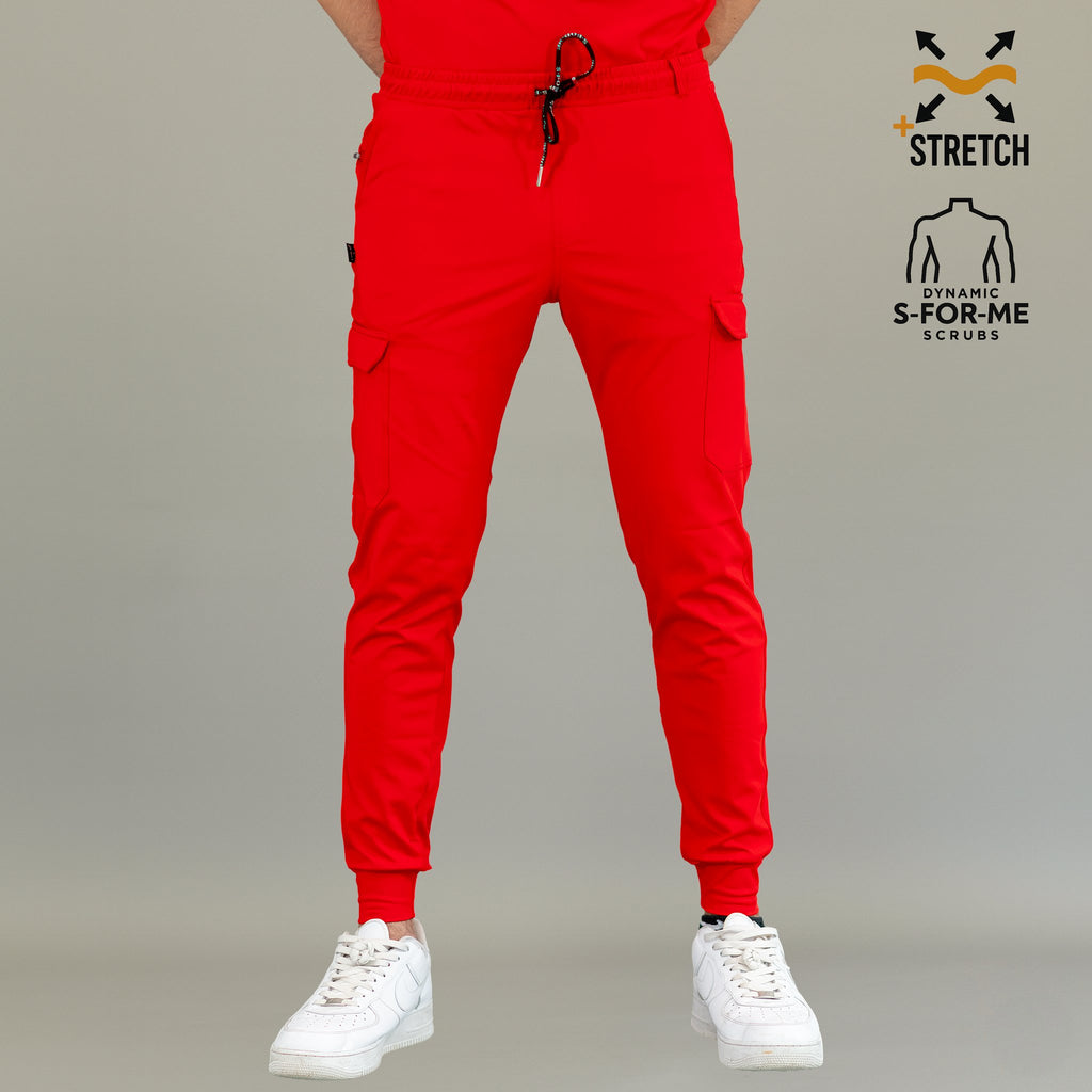 Pantalón jogger rojo 901 Super Stretch para hombre — vista frontal completa
