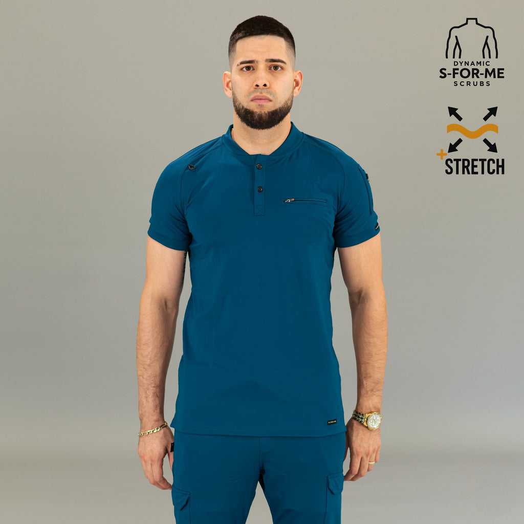 Filipina quirúrgica hombre azul caribe 901 Super Stretch vista frontal