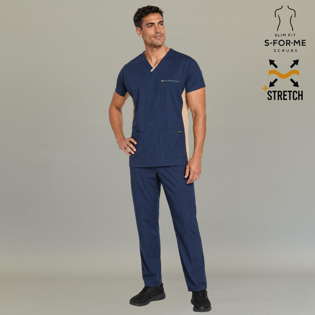 Filipina Quirúrgica 940 Azul Marino/ Beige Super Stretch Hombre