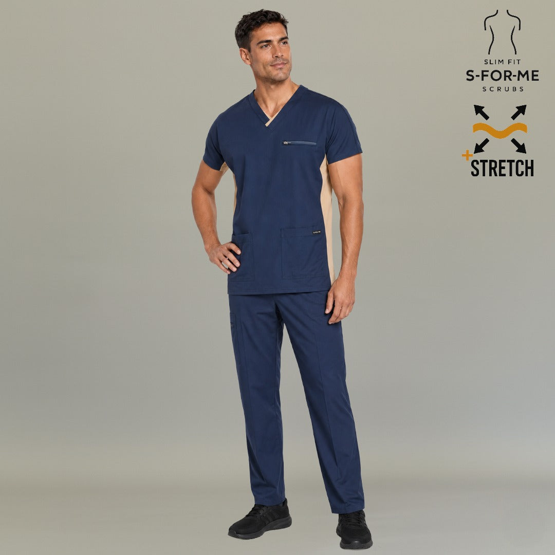 Filipina Quirúrgica 940 Azul Marino/ Beige Super Stretch Hombre