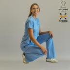 Pantalón quirúrgico 915 plumbago mujer - scrubs acampanado Sandel Médica