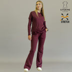 Filipina 915 Super Stretch vino — uniforme de enfermera cómodo y estilizado
