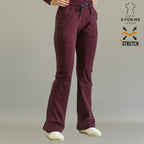 Pantalón 915 mujer vino — pijama quirúrgica stretch para guardia larga