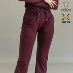 Pantalón vino 915 — ropa quirúrgica mujer con tela Super Stretch