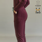 Pijama quirúrgica vino — pantalón 915 flare con pretina cómoda