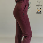 Pantalón 915 Super Stretch vino — uniforme de enfermera cómodo y estilizado