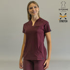 Uniforme quirúrgico mujer vino — filipina 915 con spandex para movimiento