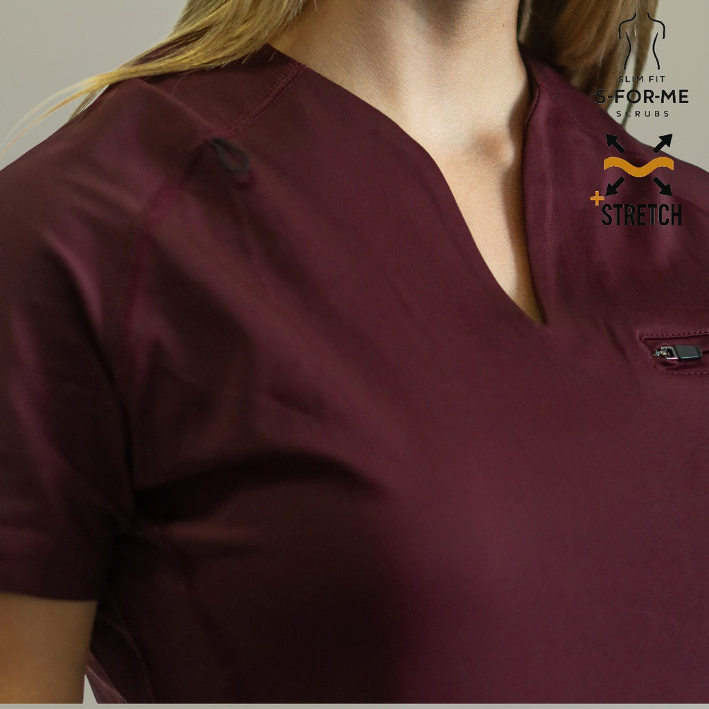 Filipina 915 mujer vino — pijama quirúrgica stretch para guardia larga