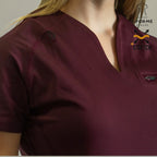 Filipina 915 mujer vino — pijama quirúrgica stretch para guardia larga