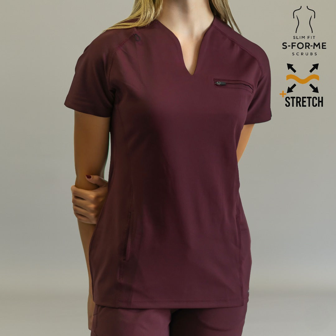 Scrubs vino mujer — filipina 915 con opciones Petite, Regular y Tall