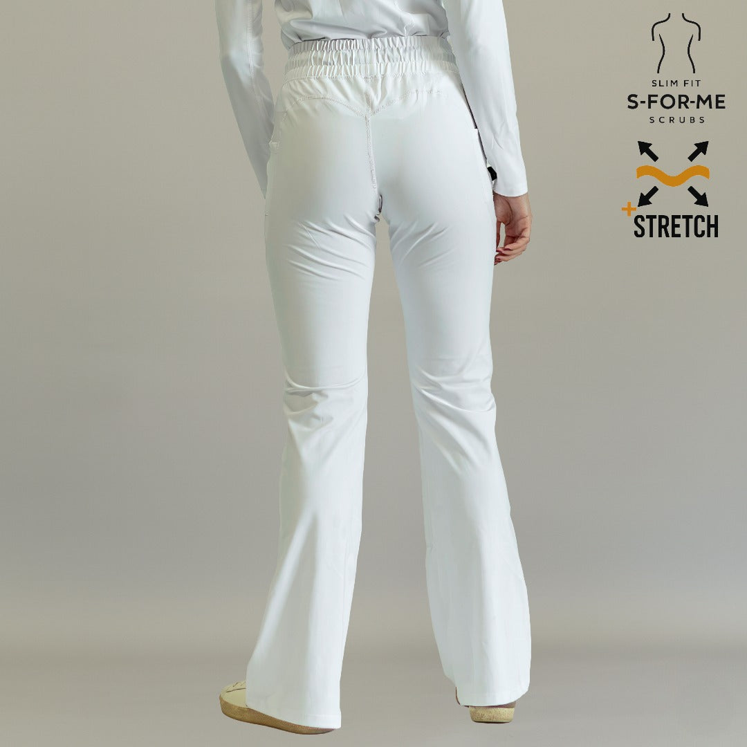 pantalon 915 blanco bota acampanada uniformes quirurgicos mujer sandel medica