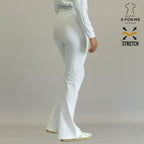 pantalon quirurgico 915 mujer blanco acampanado super stretch frente sandel medica