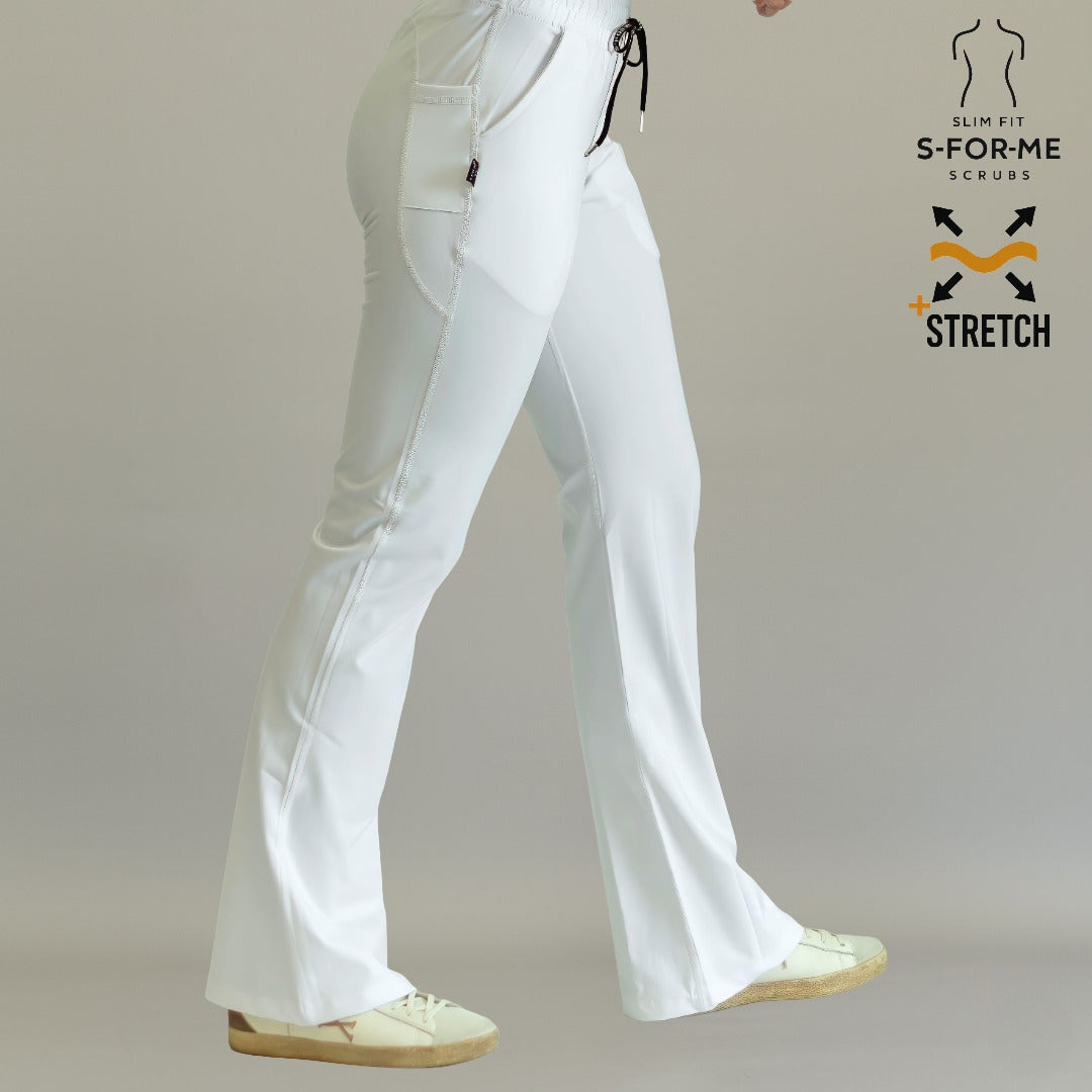 pantalon scrub 915 blanco tela con spandex uniforme quirurgico mujer sandel medica
