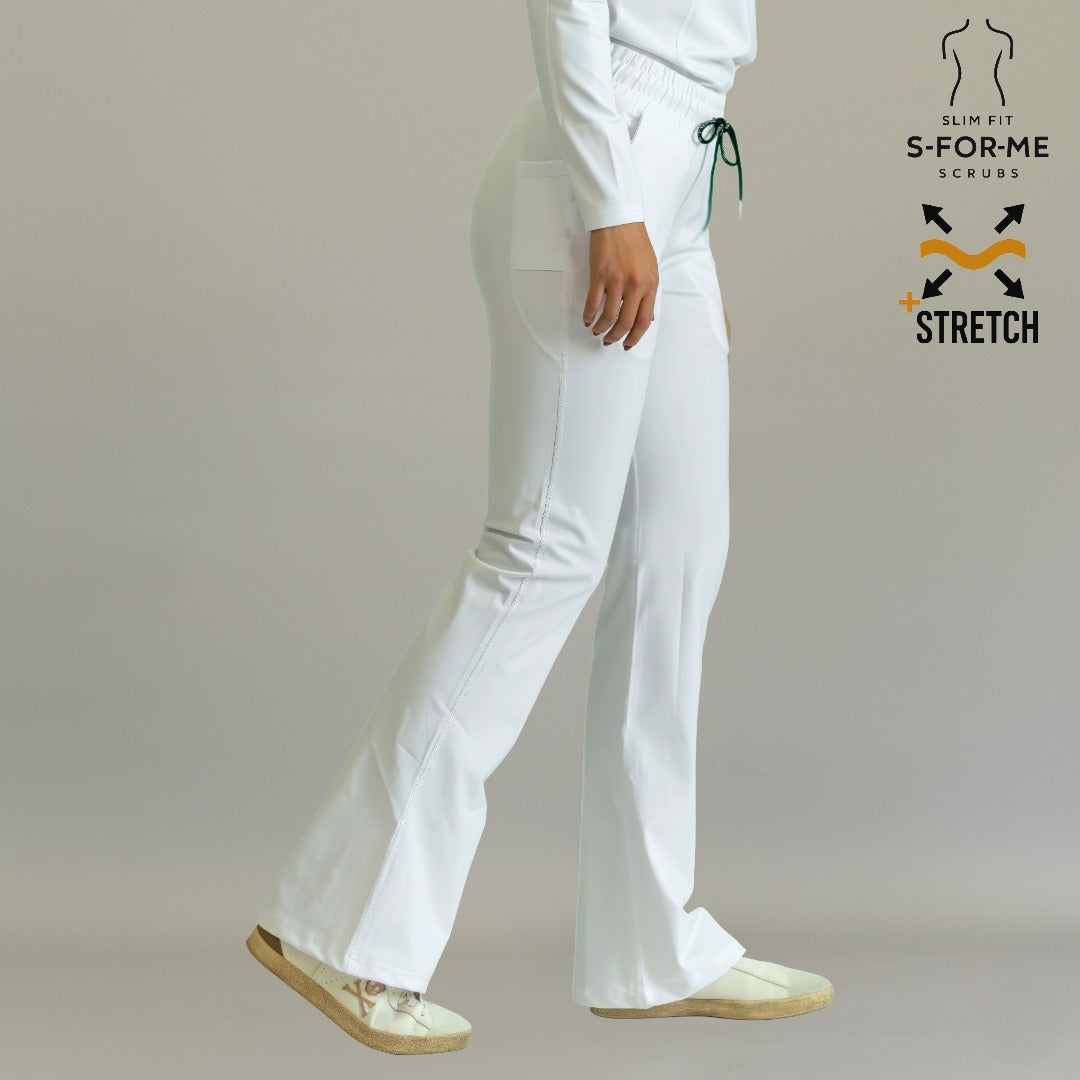 pijama quirurgica mujer pantalon 915 blanco acampanado sandel medica