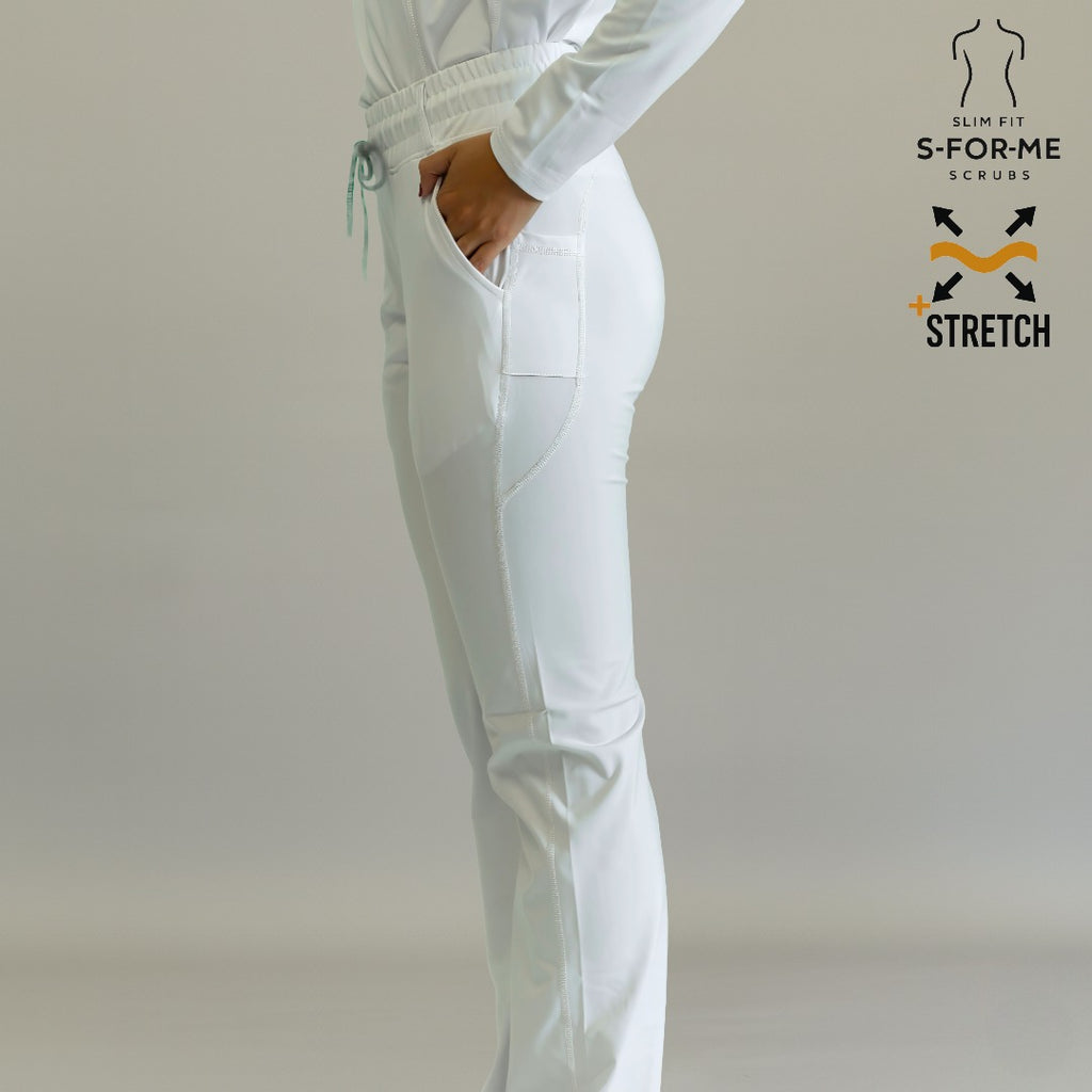 detalle cintura pantalon quirurgico 915 blanco super stretch sandel medica