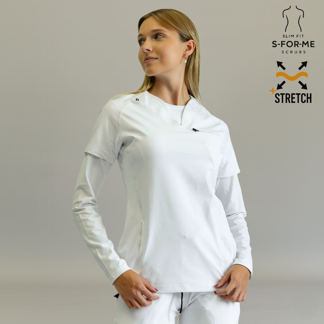 pijama quirurgica mujer 915 blanco filipina espalda scrubs sandel medica