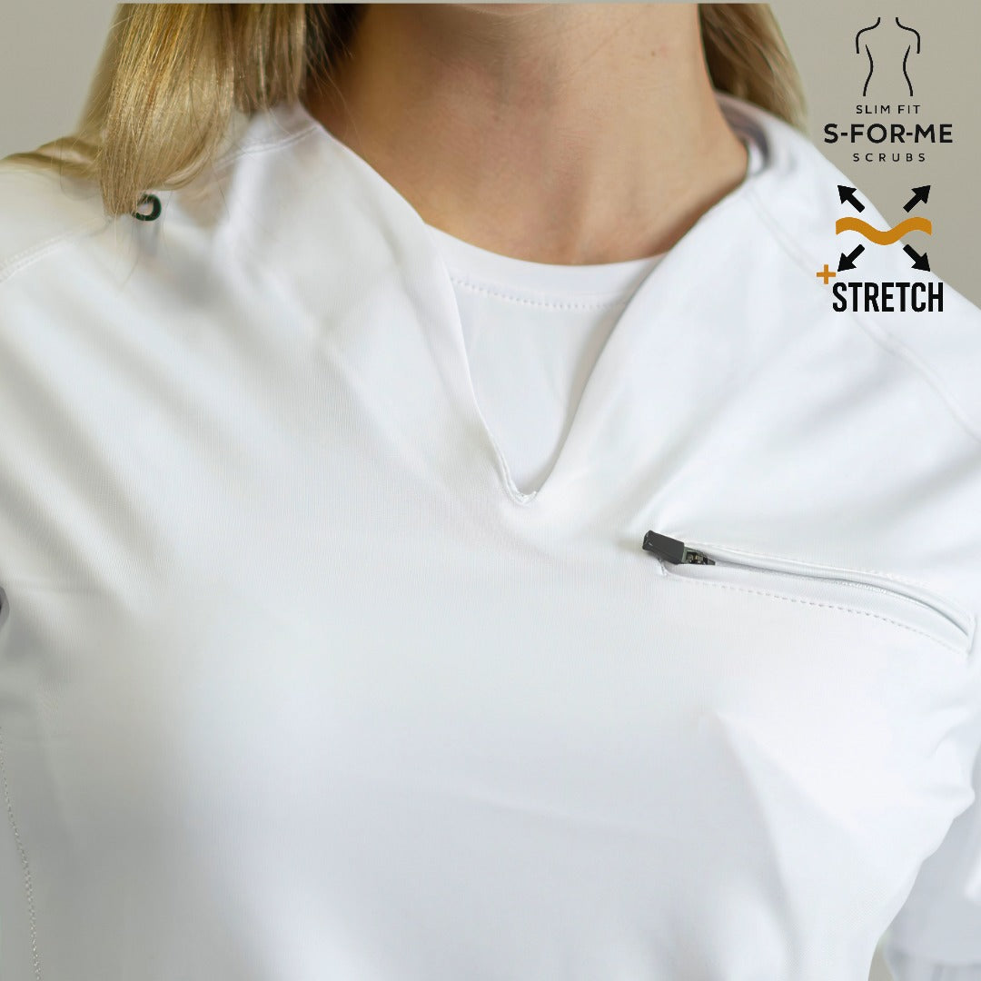 uniforme quirurgico mujer blanco filipina 915 super stretch sandel medica