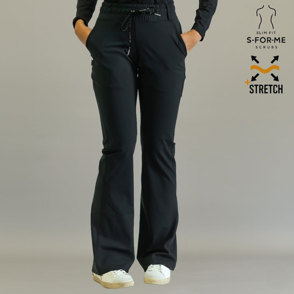 Pantalón scrub 915 Negro — detalle cintura elástica y cordón ajustable